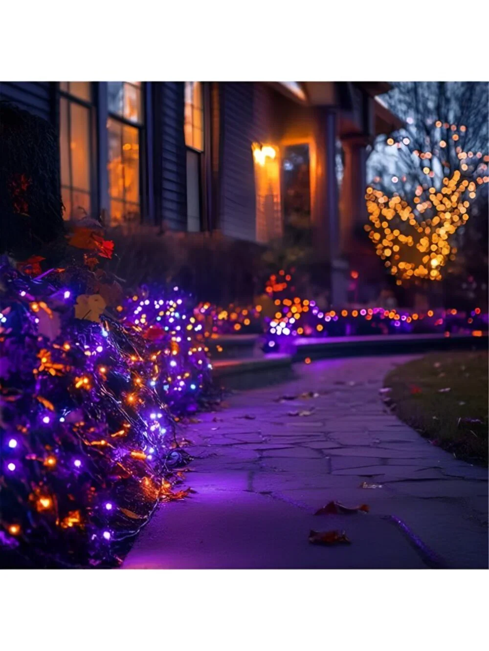 Halloween Lights, 600 LED 196FT Halloween String Lights Plug-in with 8 Modes